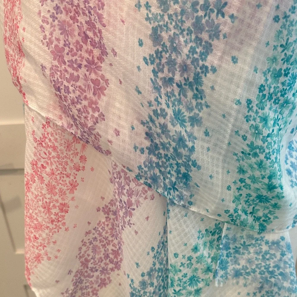 Talbots Pastel Floral Colorful Scarf